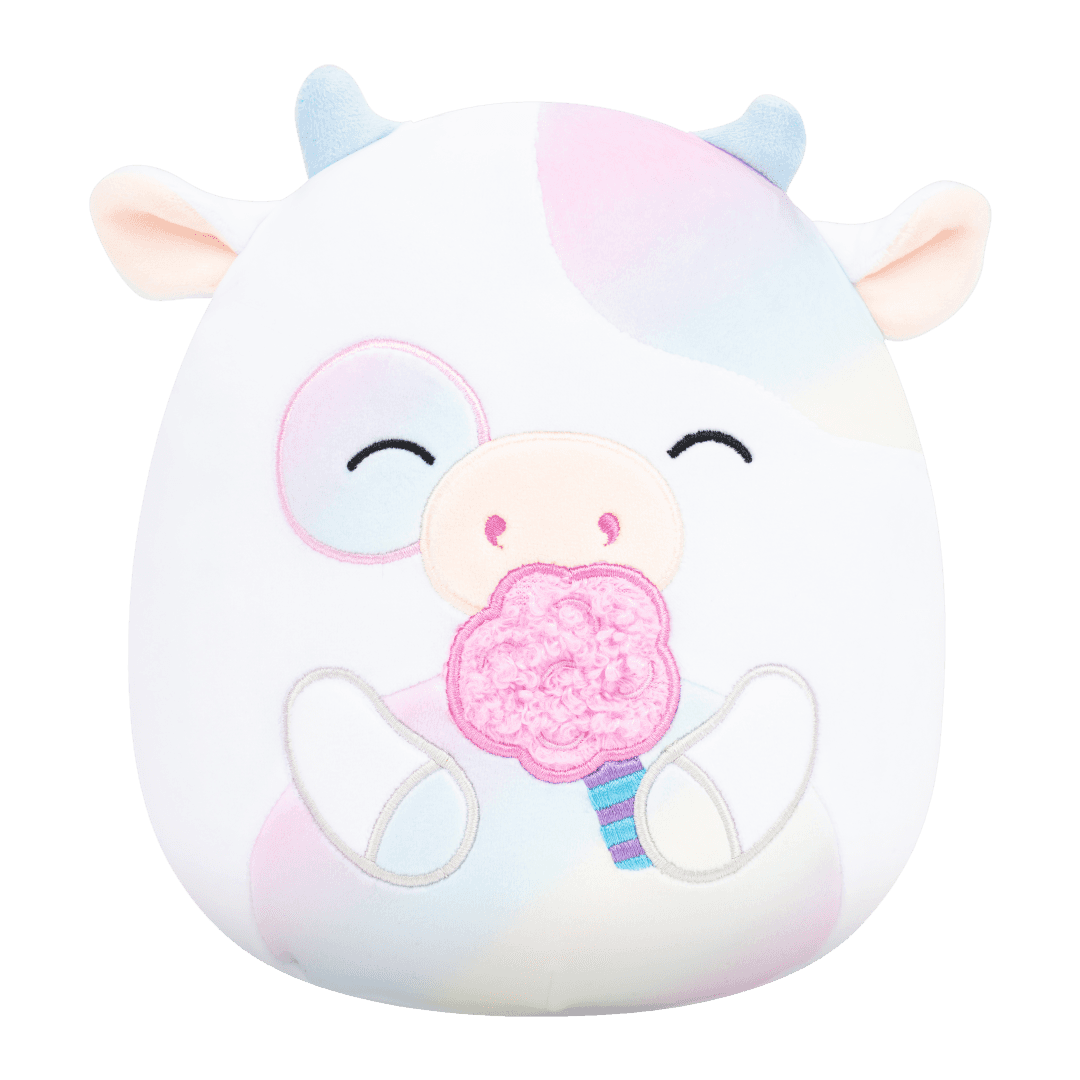 SQUISHMALLOWS Kráva s cukrovou vatou - Belozi, 13 cm