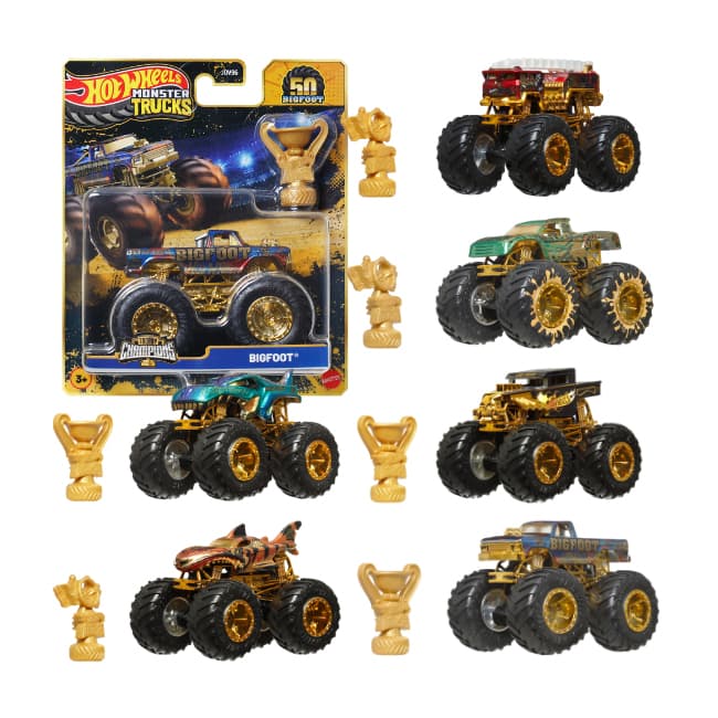 HW MONSTER TRUCKS TROPHY CHAMPIONS ASST