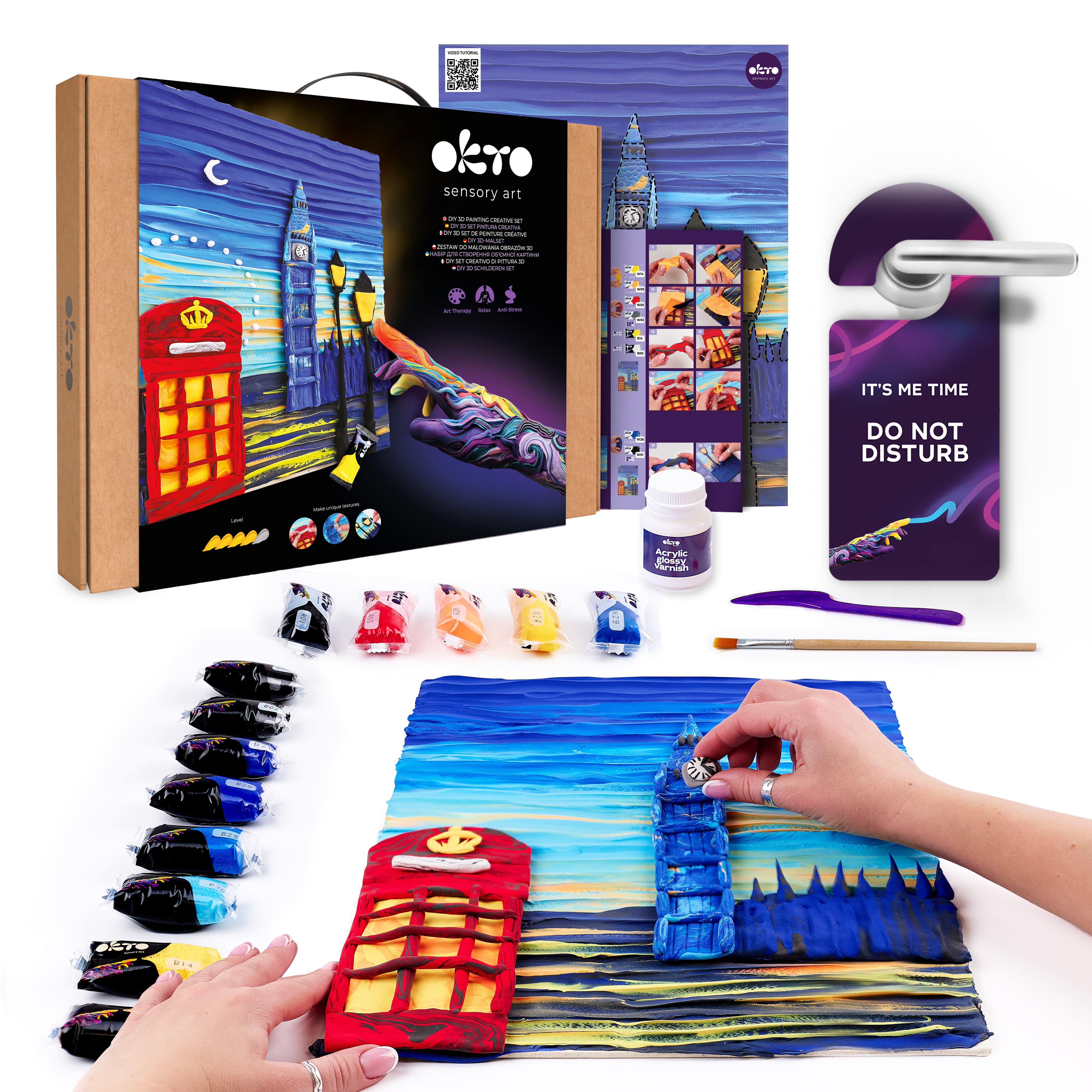 OKTO Výtvarný set malování hmotou #Londoncity 30x40 cm