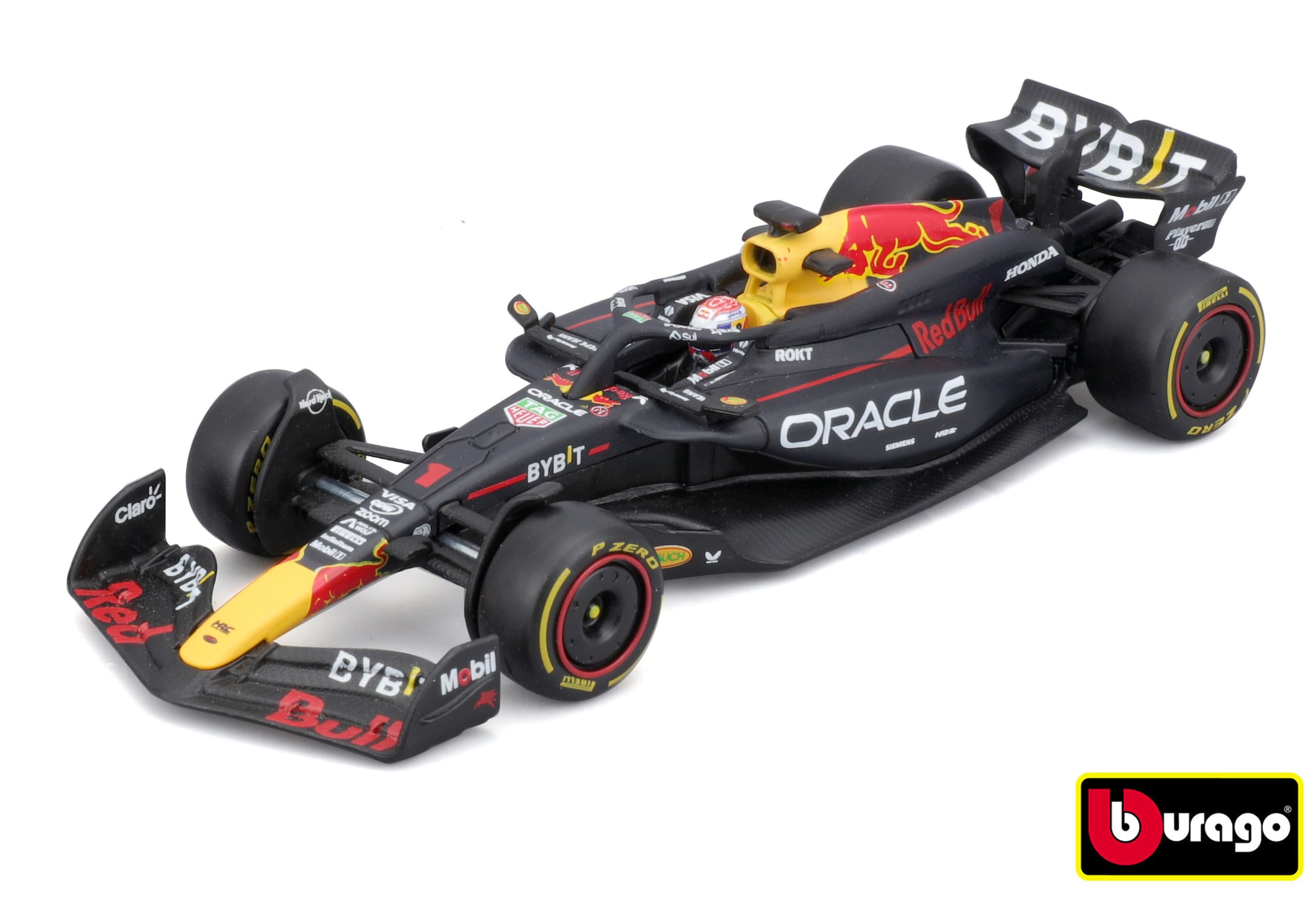Bburago 1:43 RACE Formula F1 - Red Bull Racing RB20 (2024) #1 (Max Verstappen) - with driver and dec