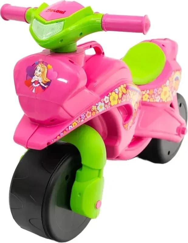 DOLONI Odrážedlo motorka růžovo-zelená 70x32x52