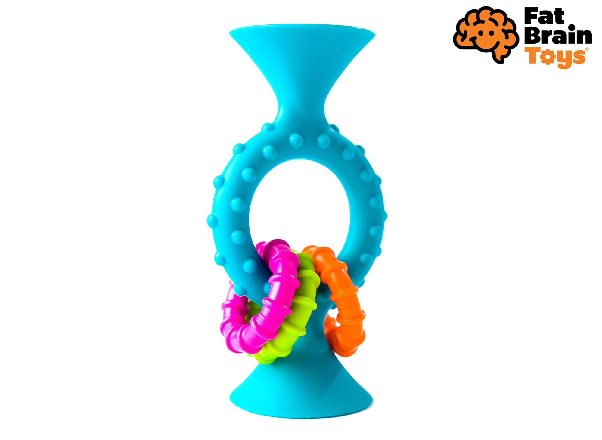 Fat Brain chrastítko pipSquiz Loops modré 13 cm