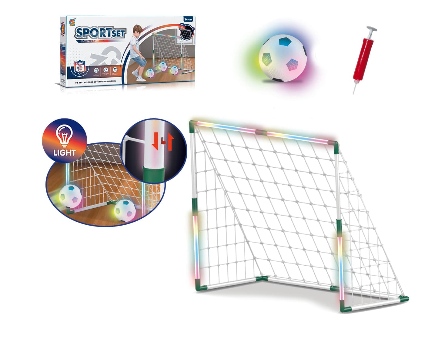 Fotbal set se světelnými efekty 88 x 68 cm