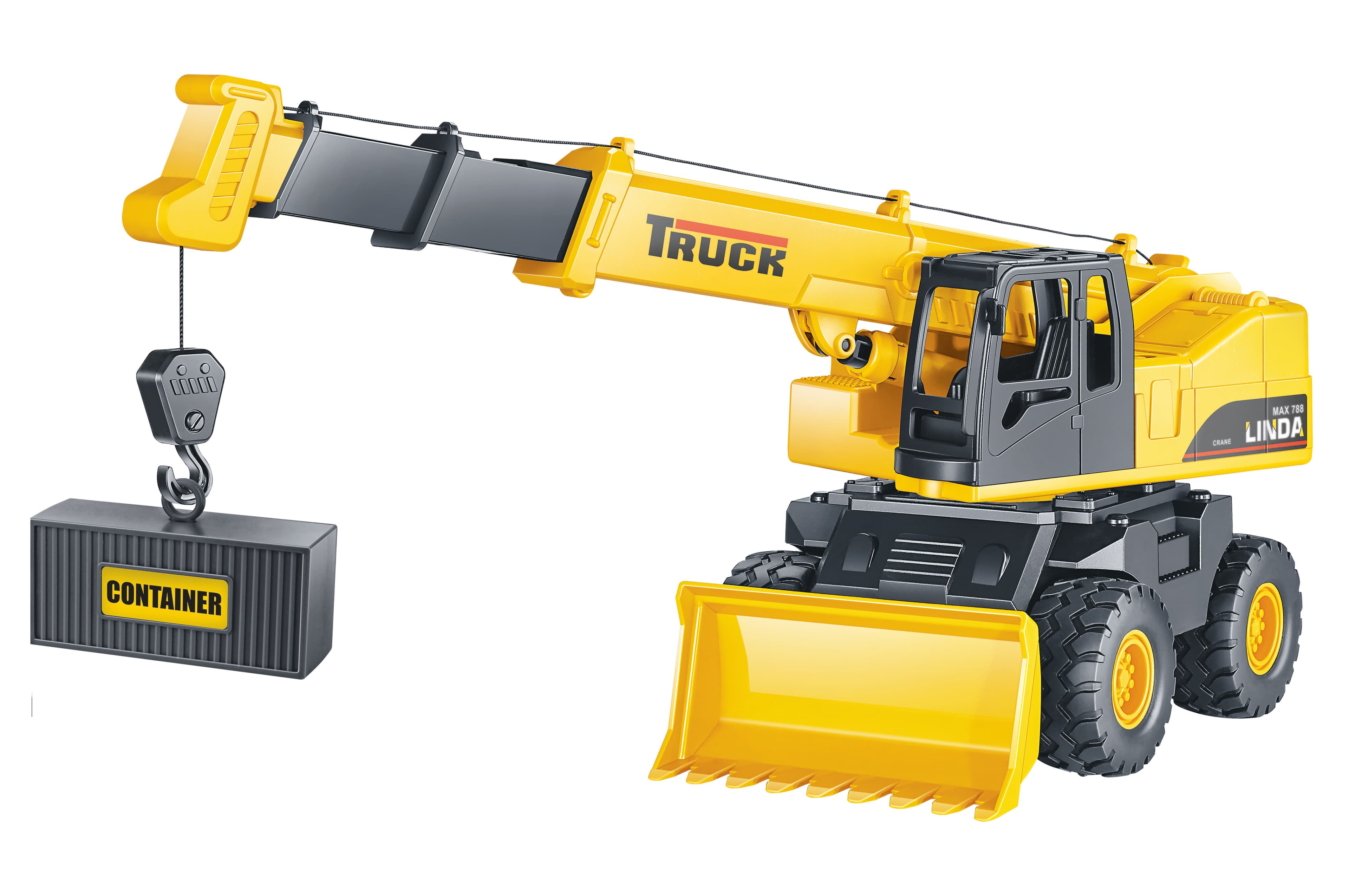 Jeřáb s efekty na setrvačník set kontejner 31 cm