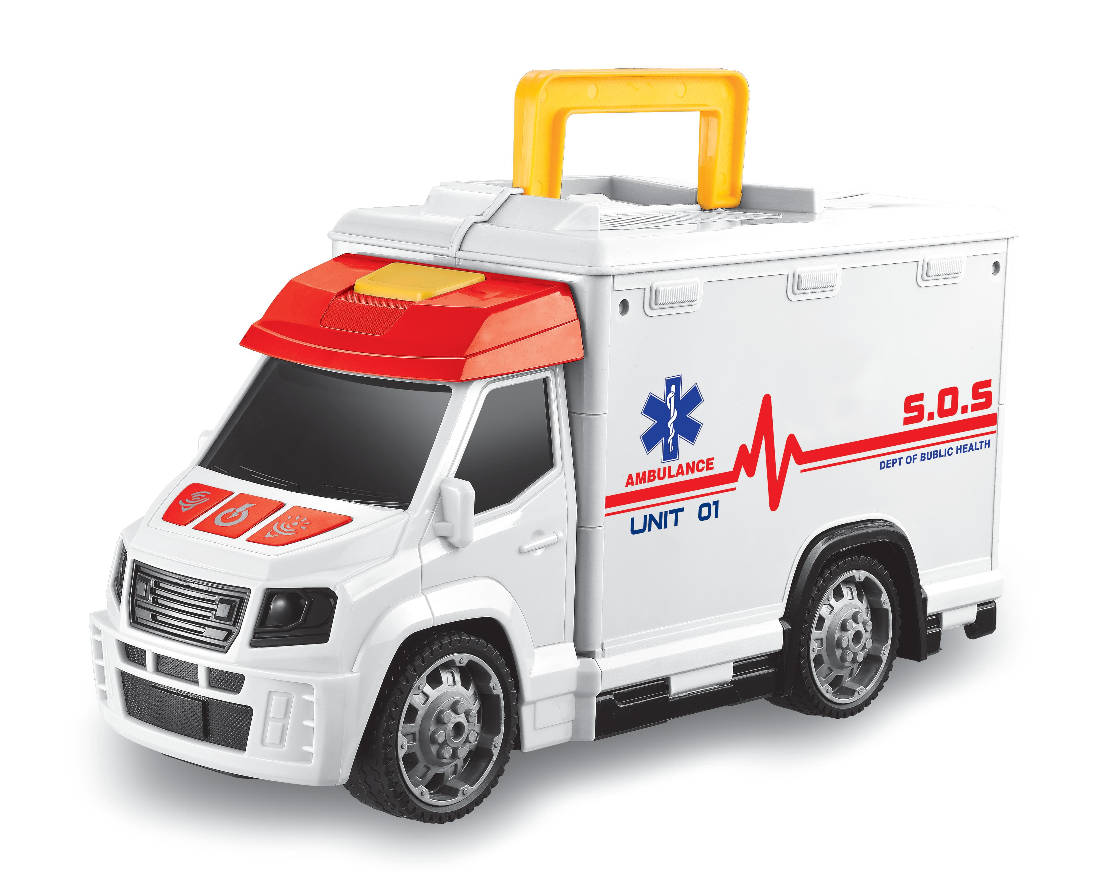 Auto sanitka s efekty garáž nemocnice 33,5 cm