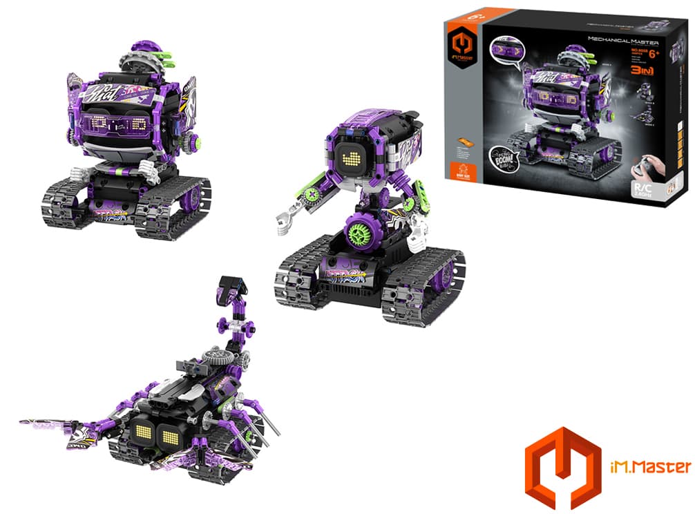 iM.Master Stavebnice robot s čepicí 3v1 RC na dálkové ovládání 17x16,6x20,6 cm