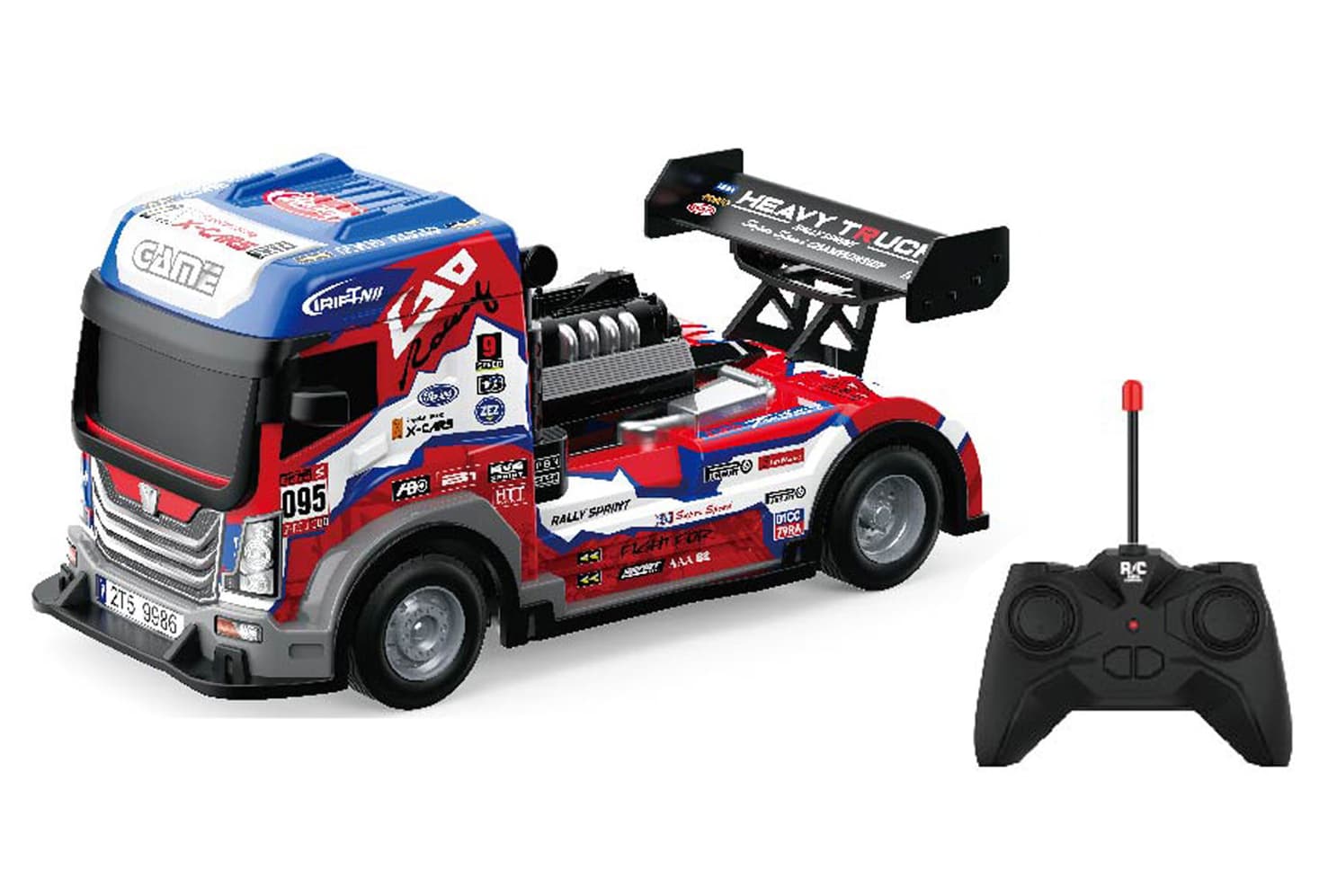 Tahač Heavy Truck svítící RC na dálkové ovládání 23,5 cm