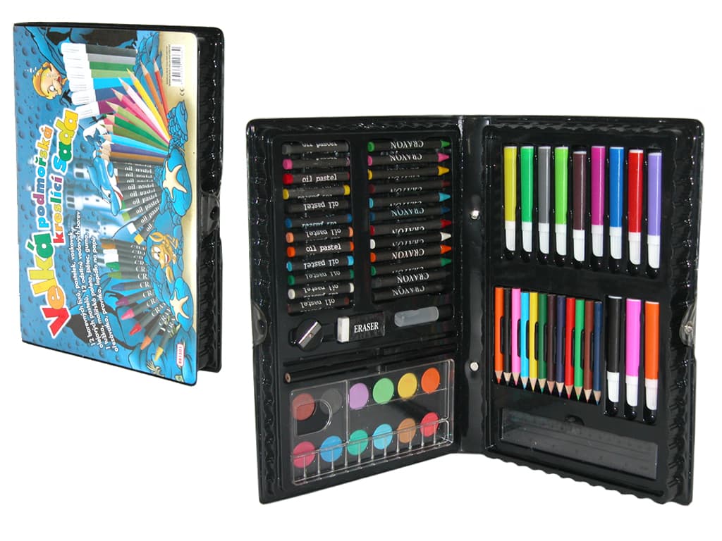 Kufřík výtvarných potřeb 67 ks - moře
