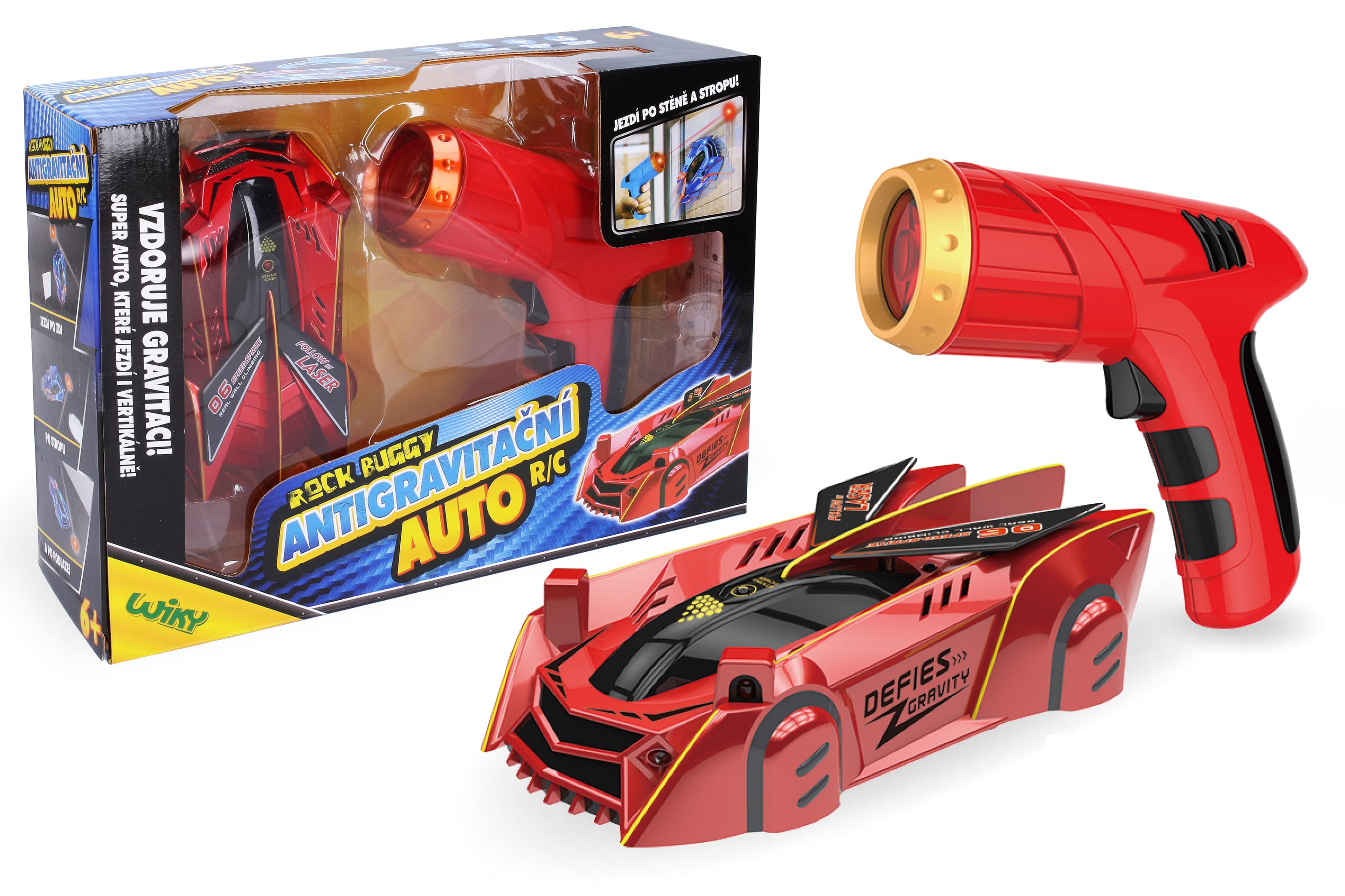 ROCK BUGGY Auto antigravitační RC s laserem 15 cm červené - Český obal