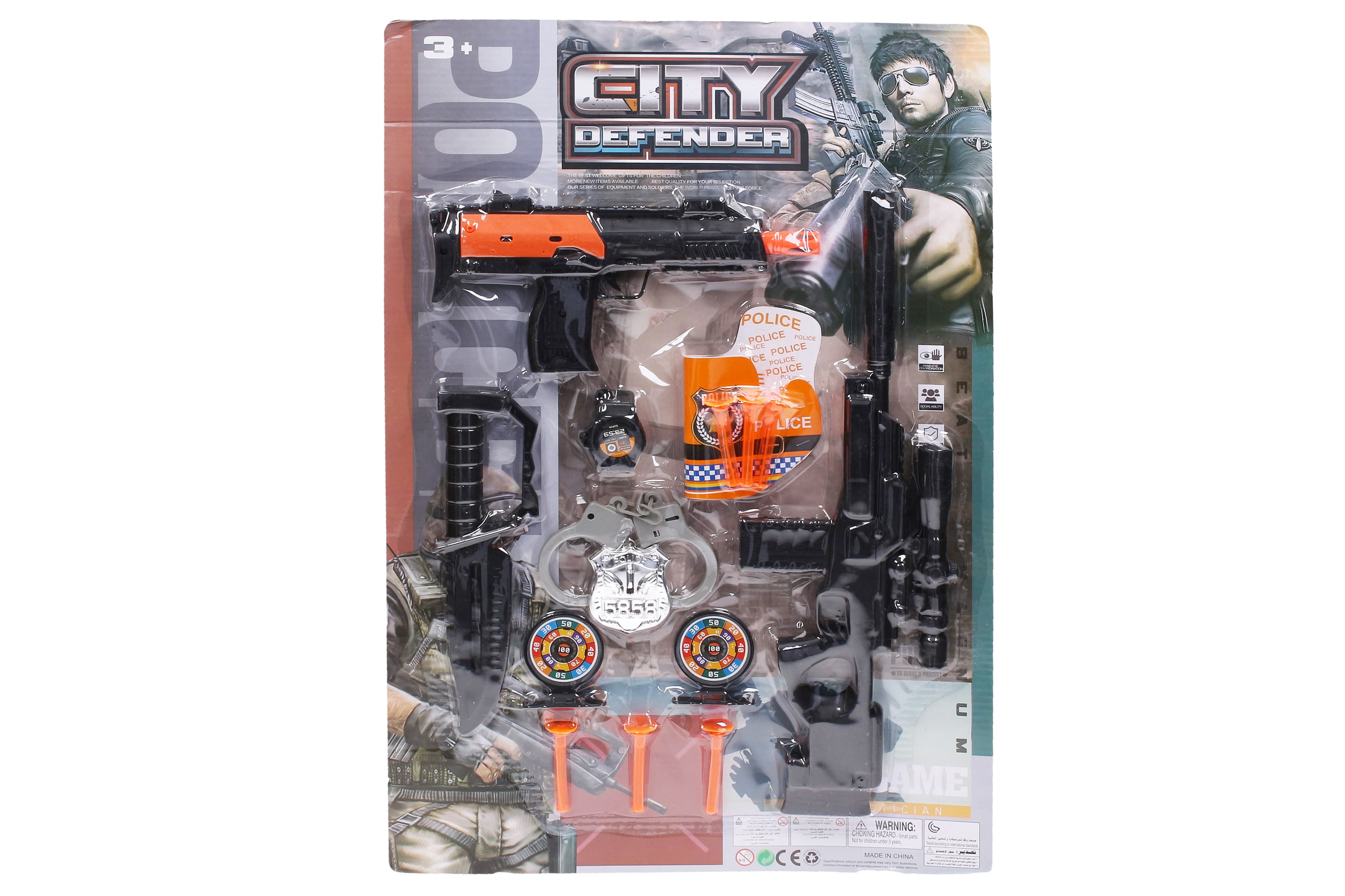 Policejní set se zbraní na šipky 42 cm