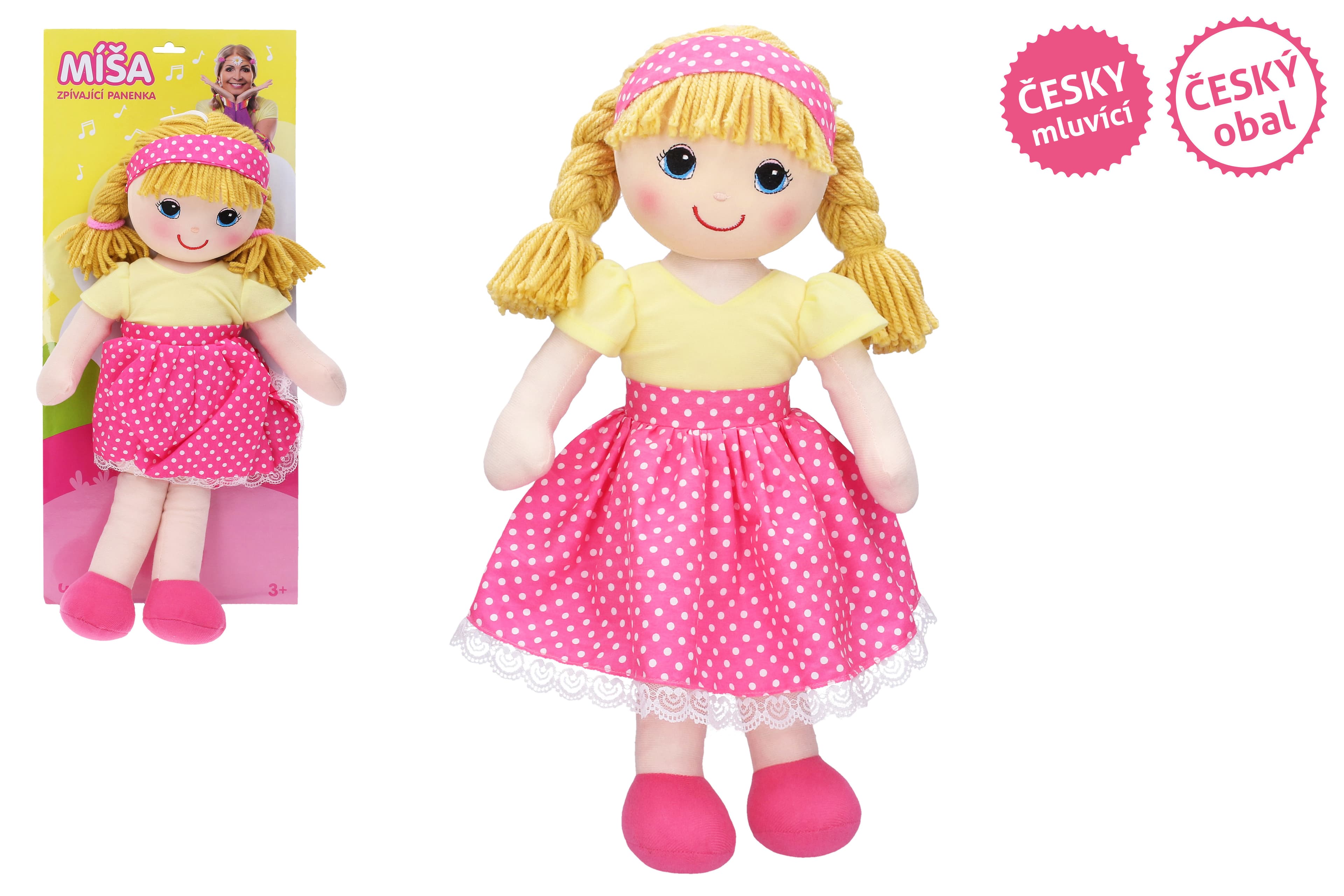 Zpívající panenka hadrová Míša Růžičková 55 cm - Český obal, TV reklama